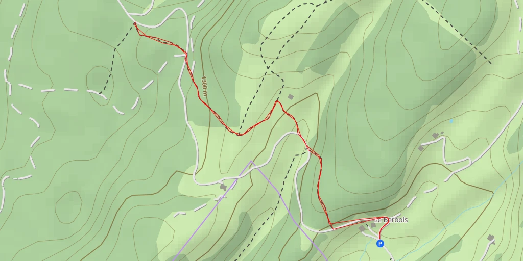 Carte de l'itinéraire :  Route de la Borne au Lion