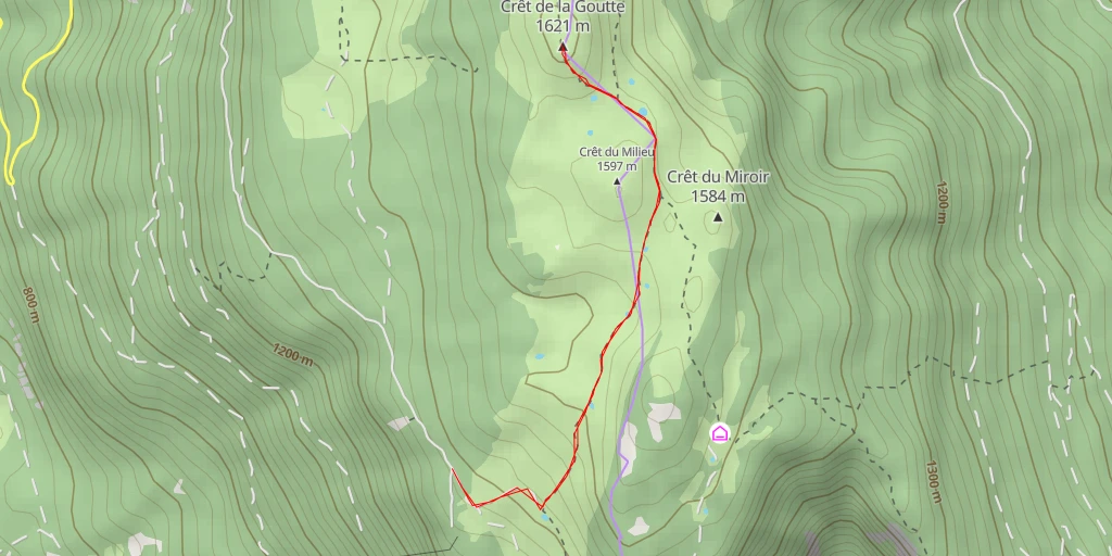 Map of the trail for Crêt de la Goutte