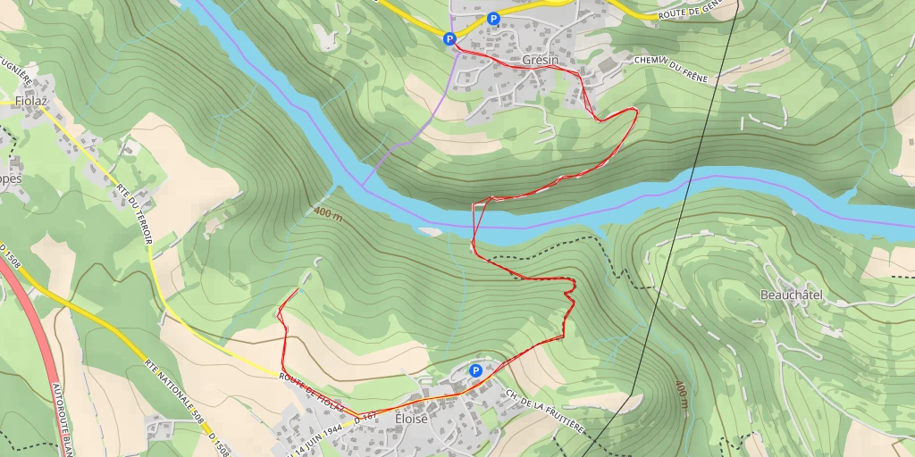 Map of the trail for Route de Fiolaz - Route de Fiolaz