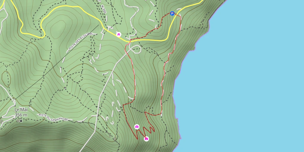 Map of the trail for Ex Sentier partie éboulé interdit