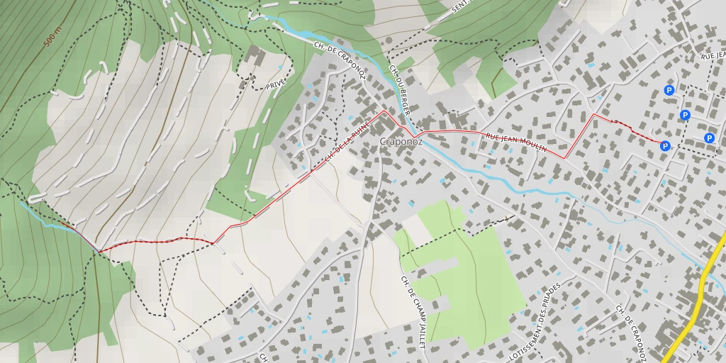 Map of the trail for Variante Champ Bertin - Variante Champ Bertin