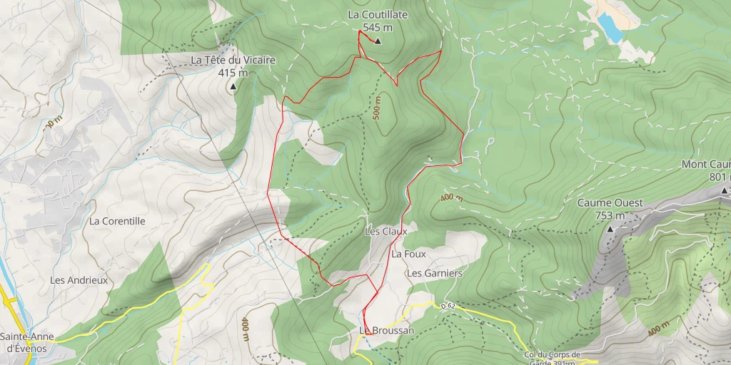 Map of the trail for La Coutillate