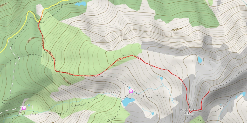 Carte de l'itinéraire :  croix Jean Pinelli 2635 m