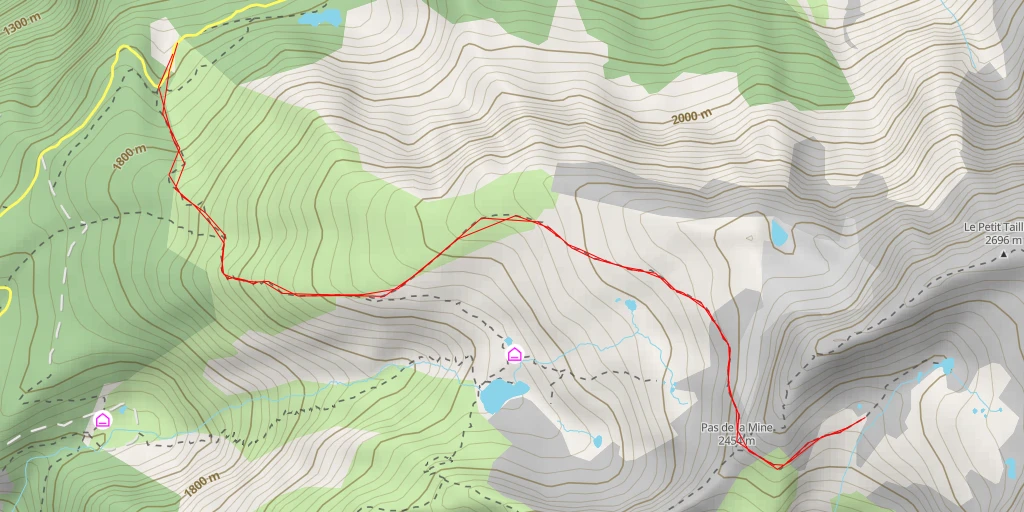 Map of the trail for Croix du Sergent Pinelli 2635 m - Arête de Brouffier
