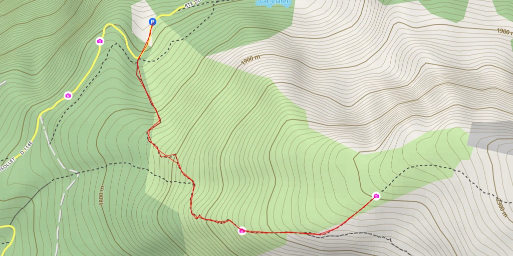 Map of the trail for Cabane de Brouffier - La Morte