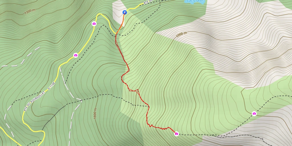 Carte de l'itinéraire :  Altisurface de la Crête de Brouffiers - La Morte Alpe de Serre