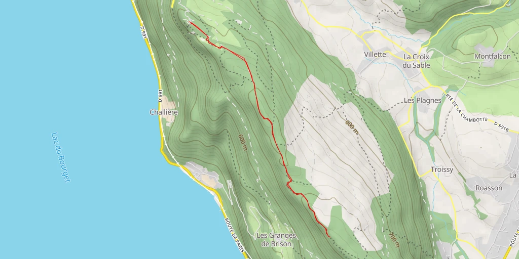 Map of the trail for Chemin du Retour