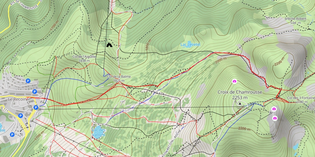 Carte de l'itinéraire :  Passerelle himalayenne de la Croix de Chamrousse - Chamrousse