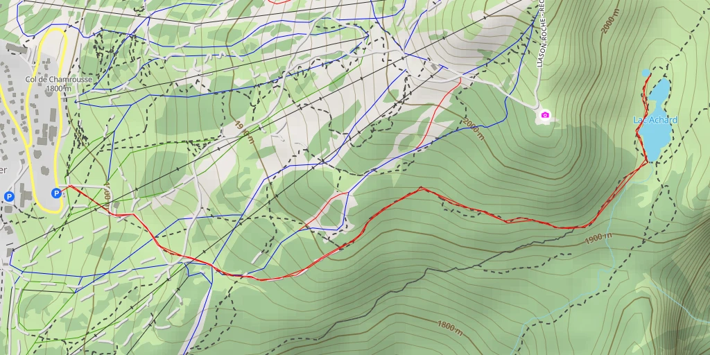 Map of the trail for Lac Achard - Liaison Roche - Recoin - Chamrousse