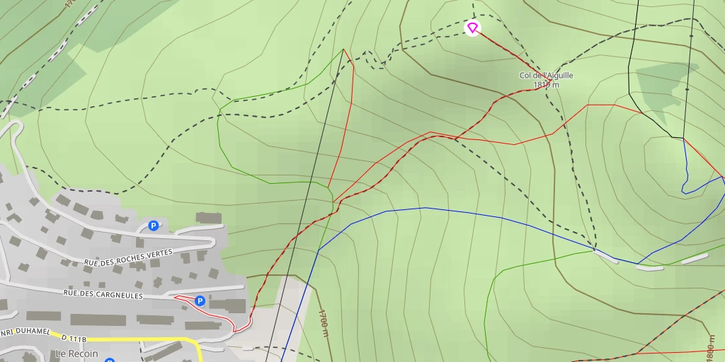 Map of the trail for L'Aiguille