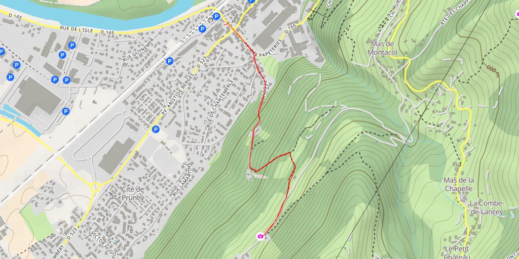 Carte de l'itinéraire :  panorama du Grésivaudan