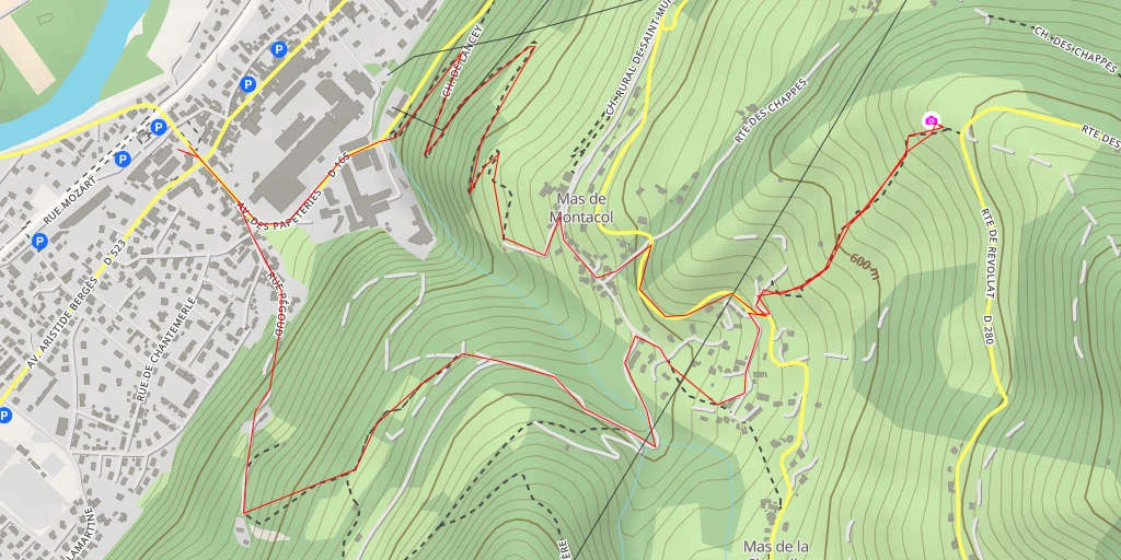 Map of the trail for La Croix de Révollat - Belvédère