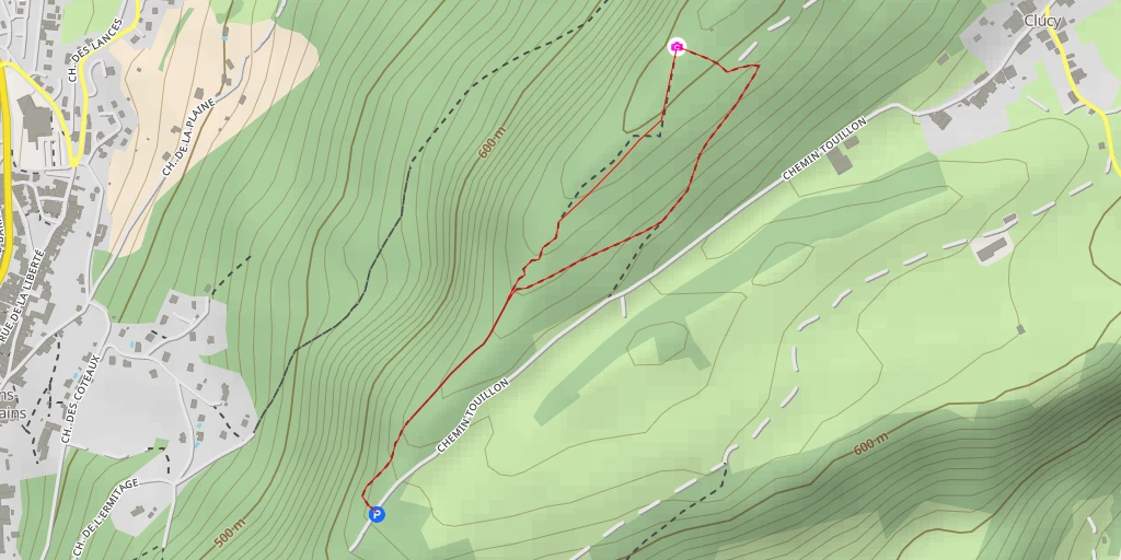 Map of the trail for Clucy - cote belin - Clucy