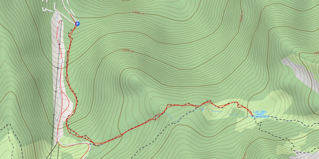 Carte de l'itinéraire :  Lac des Pourettes