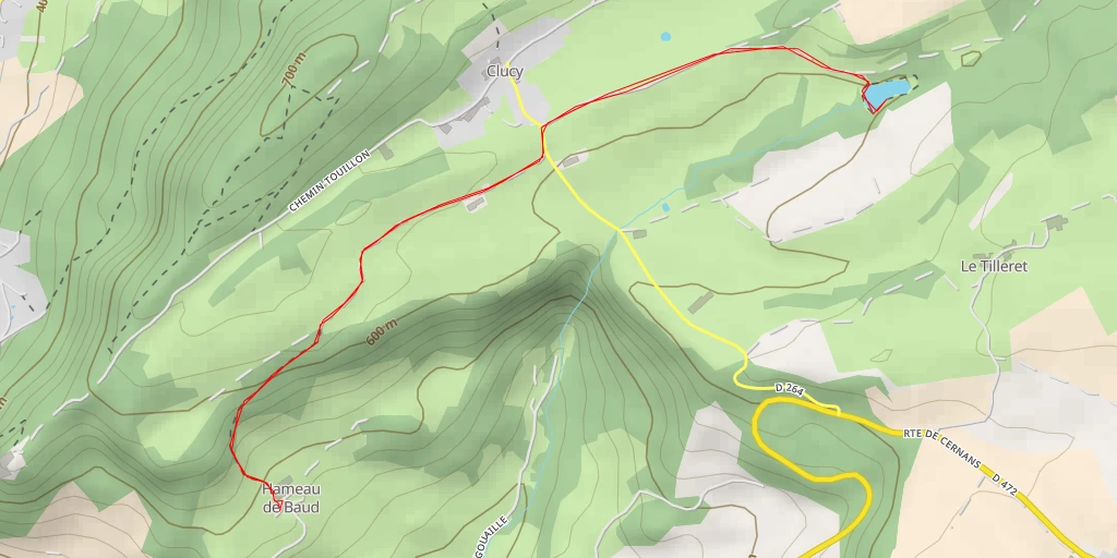 Map of the trail for Étang des Chévres