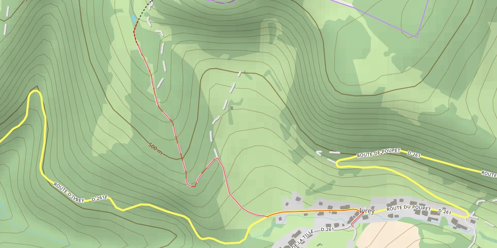 Carte de l'itinéraire :  Route d'Ivrey - Route d'Ivrey