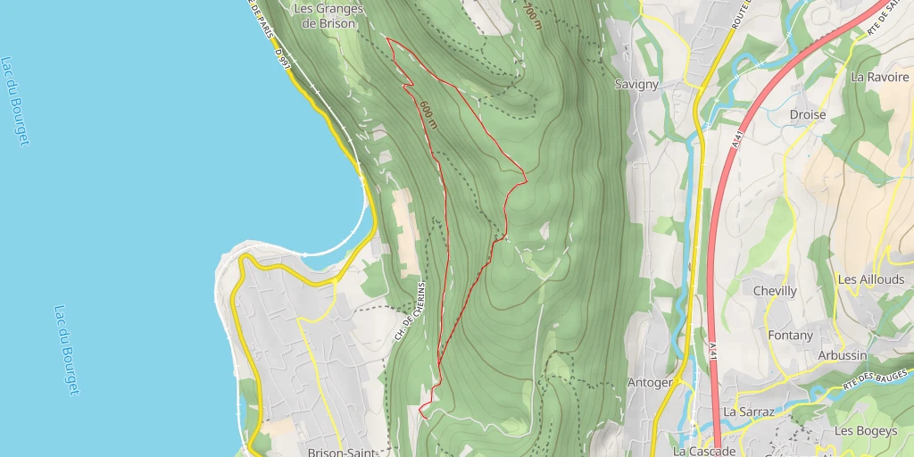 Map of the trail for Chemin du Retour