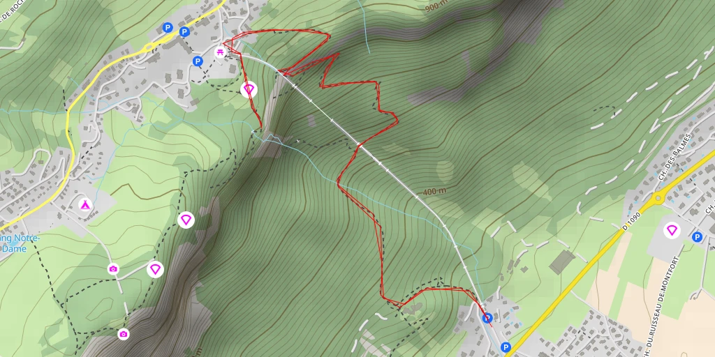 Map of the trail for Cascade de L'Oule