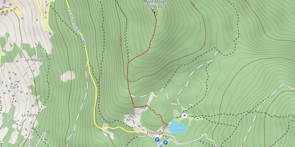 Map of the trail for Mont Morel