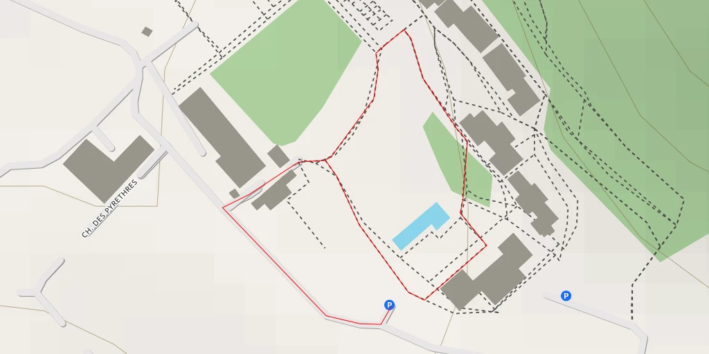 Map of the trail for Chemin des Pyrethres