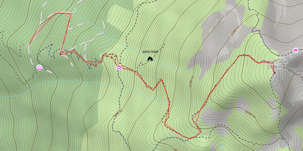 Map of the trail for Grand Colon