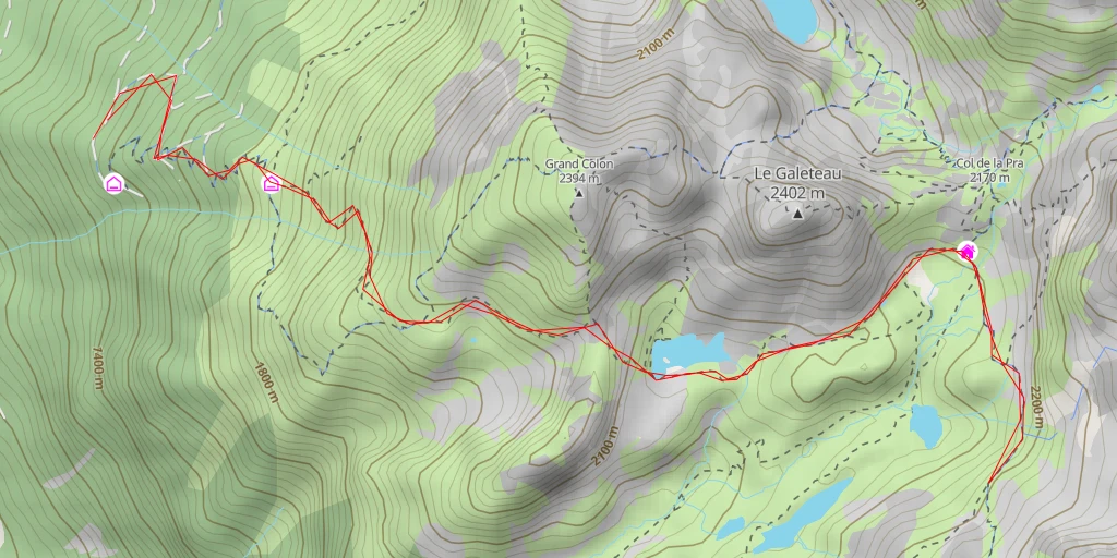 Map of the trail for Lac Claret