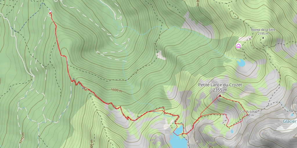 Map of the trail for Petite Lance du Crozet Éperon SW
