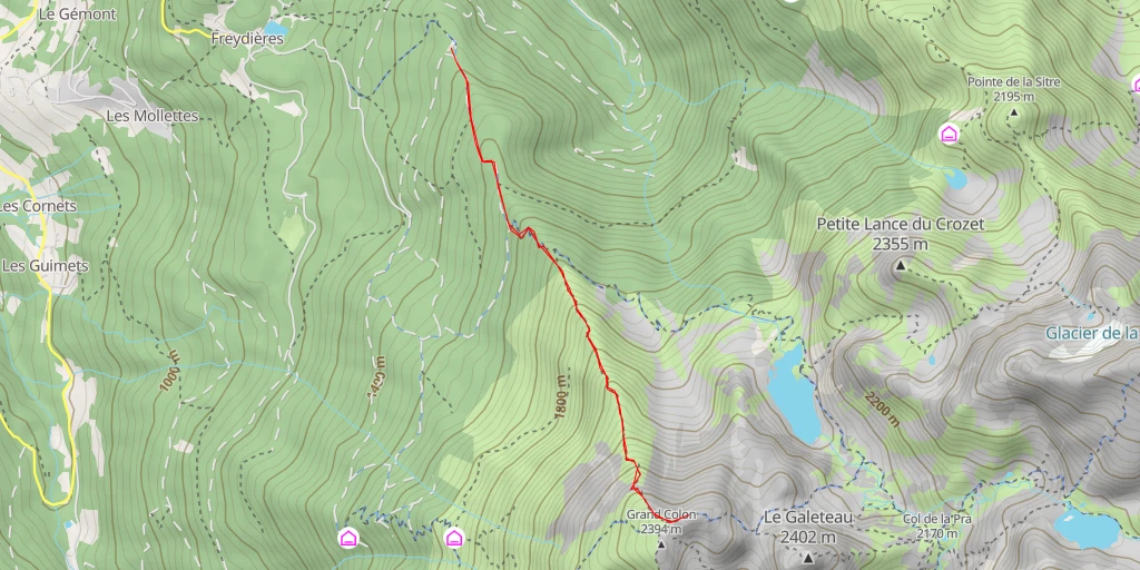 Map of the trail for Grand Colon - Revel