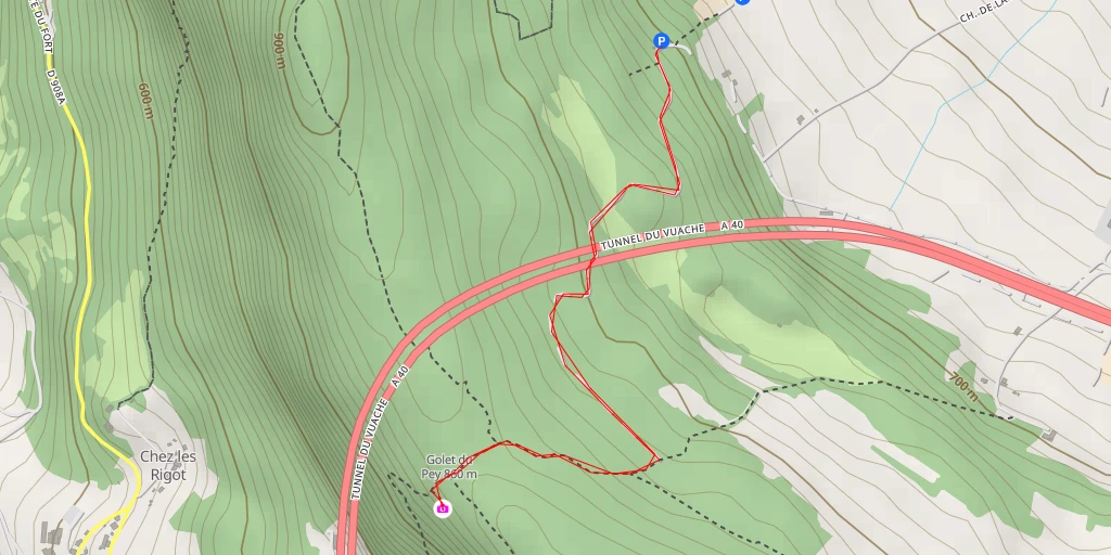 Map of the trail for Autoroute Blanche