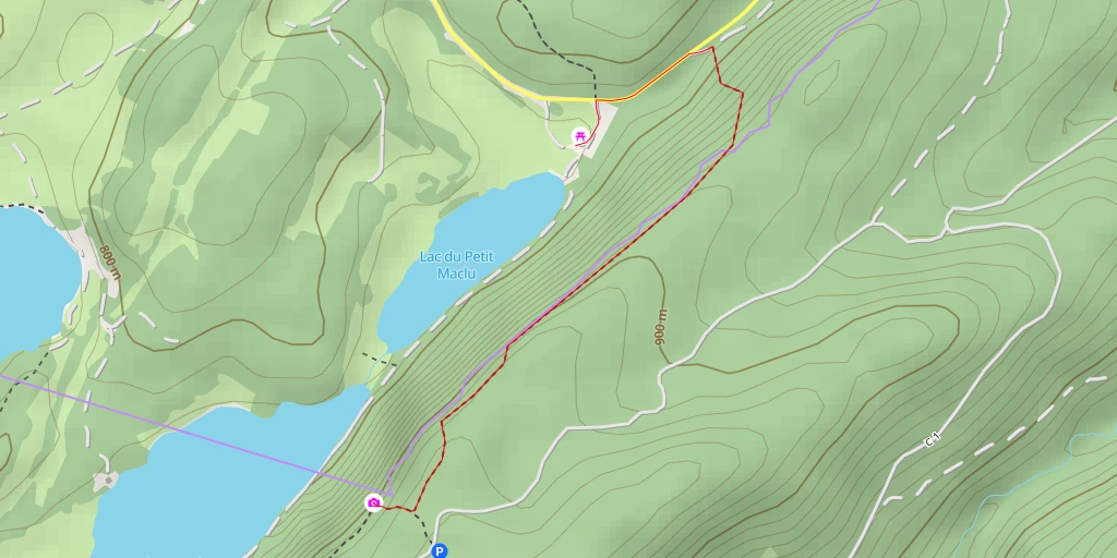 Map of the trail for Bélvédère des Quatre Lacs