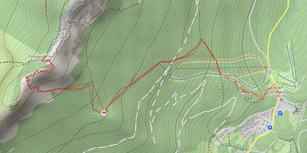 Map of the trail for Croix de l'Aulp du Seuil