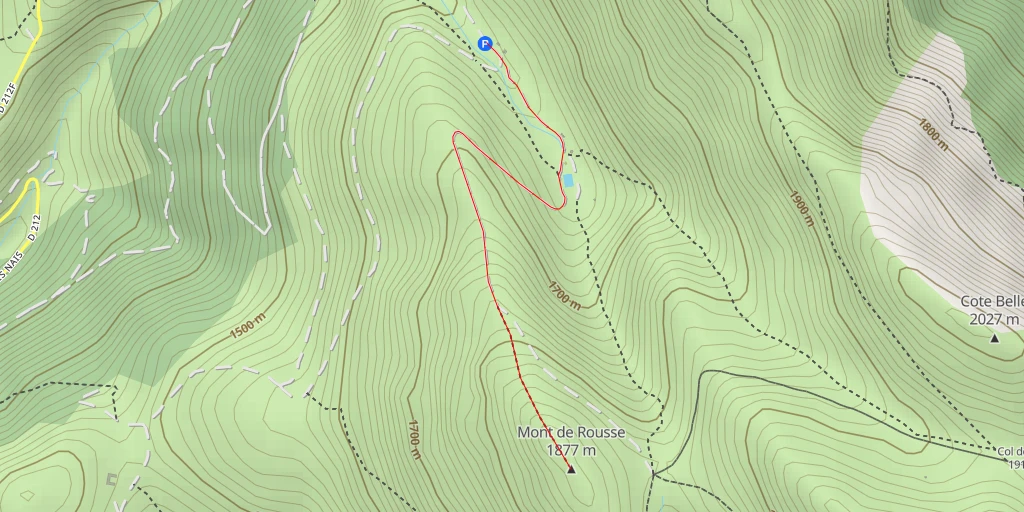 Map of the trail for Mont de Rousse