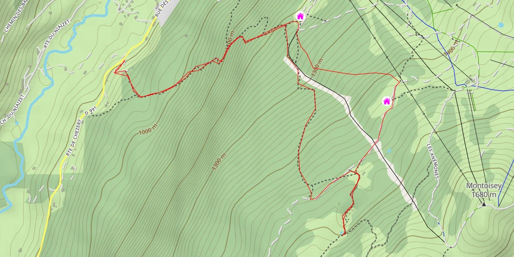 Map of the trail for Les Anémones