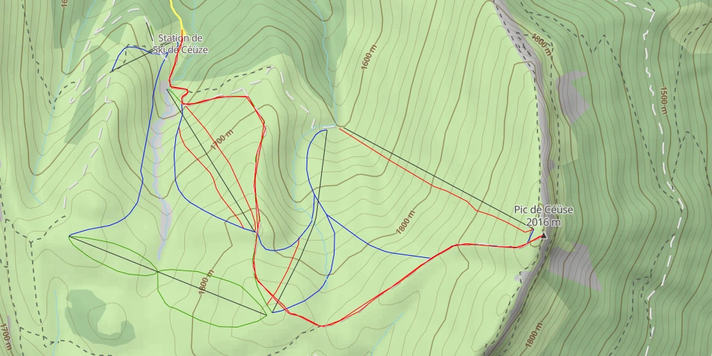 Map of the trail for Pic de Céüse