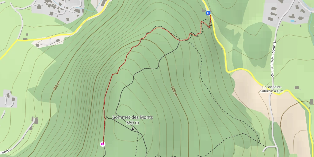 Map of the trail for Belvédère Croix Rouge
