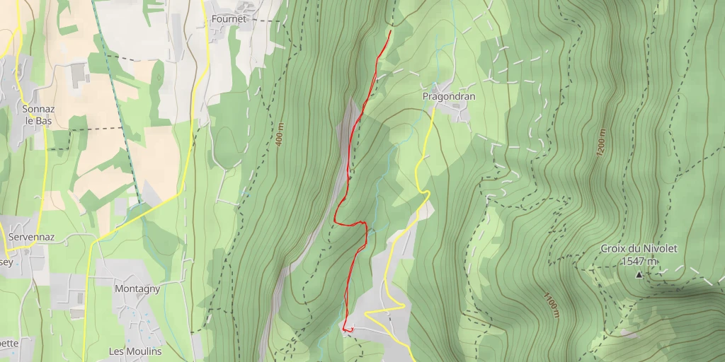 Map of the trail for Décollage FFVL de Vérel