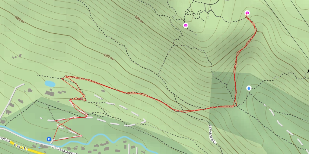 Map of the trail for Caverne