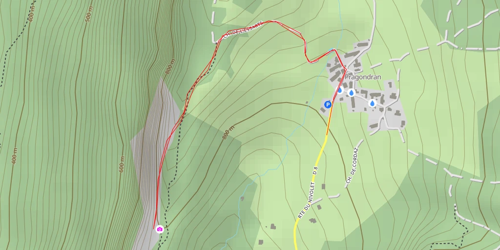 Map of the trail for Chemin des Crêtes - Verel-Pragondran