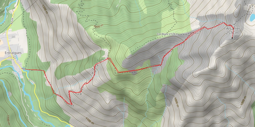 Map of the trail for l'Arcanier