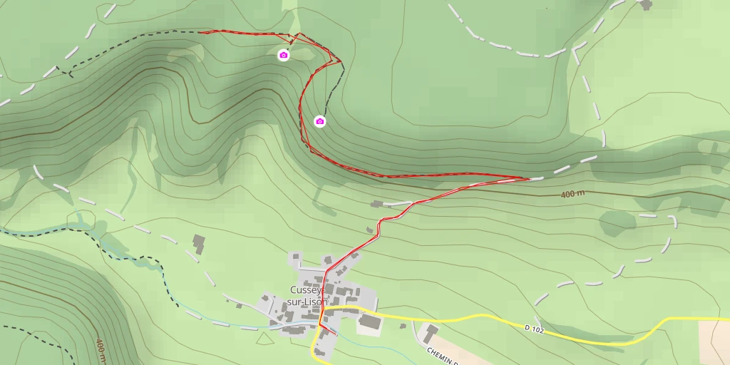 Carte de l'itinéraire :  Rue du Chalet