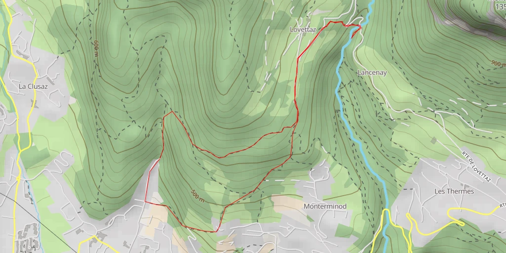 Map of the trail for Grande Cascade de la Doria