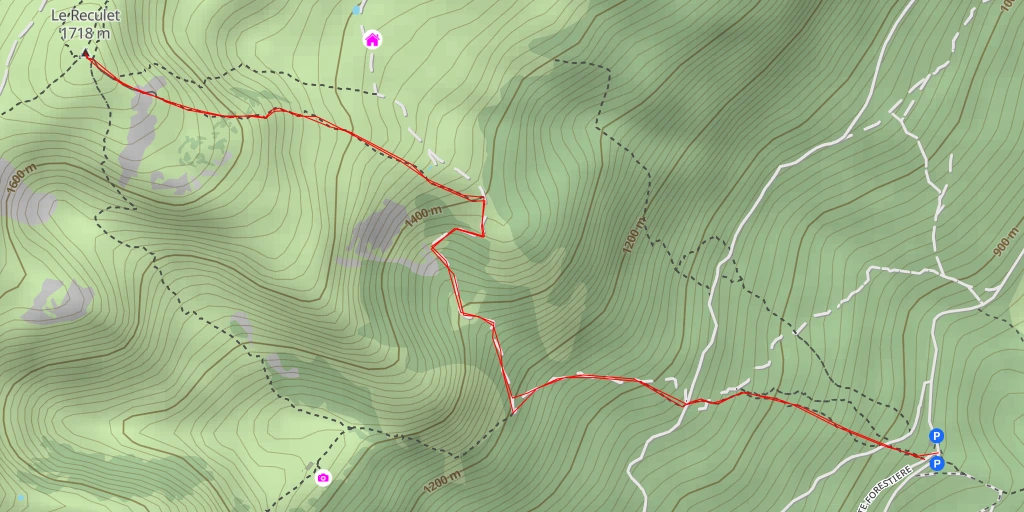 Map of the trail for Le Reculet