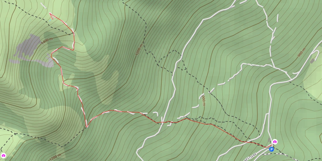 Map of the trail for Route Forestiere