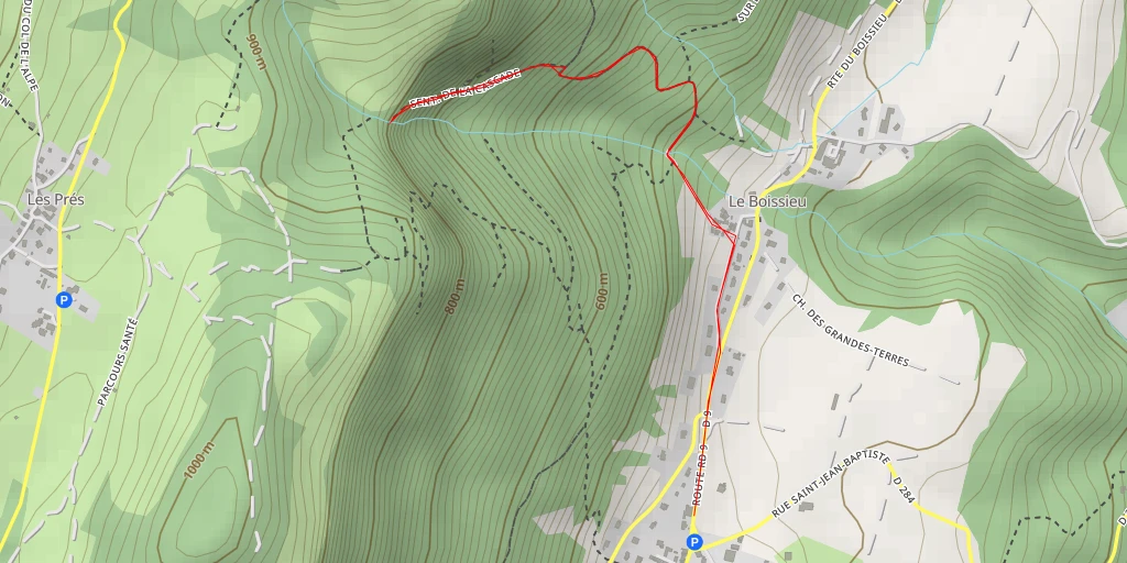 Carte de l'itinéraire :  Cascade de Teppes Cochon