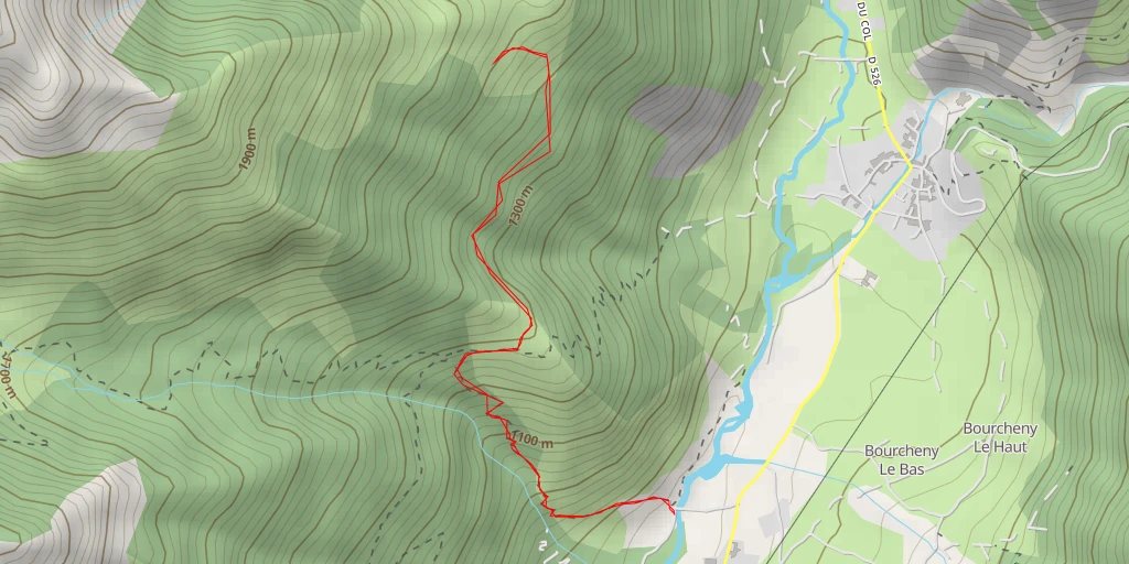 Map of the trail for Gaudissard - Chantepérier
