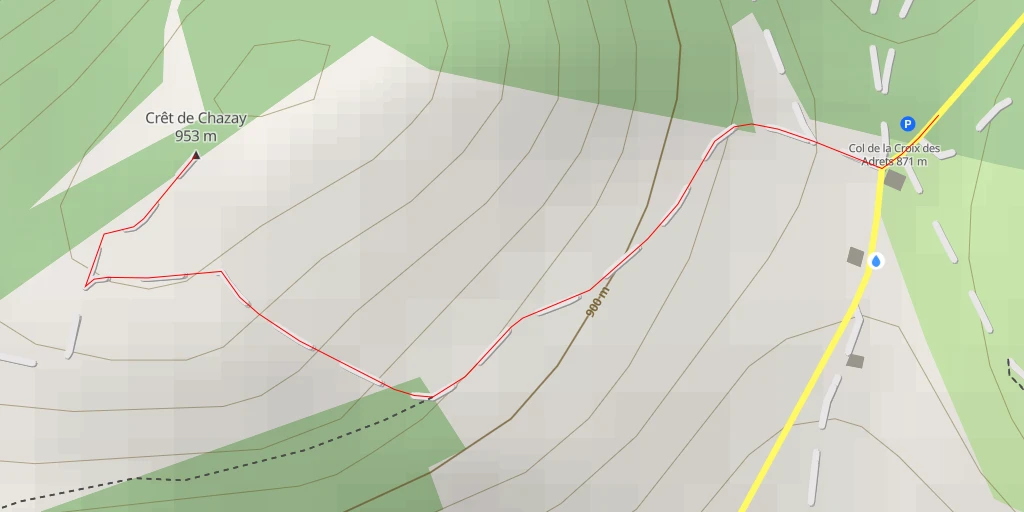 Map of the trail for Crêt de Chazay