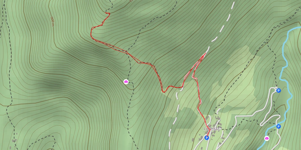 Map of the trail for Chemin du Garde