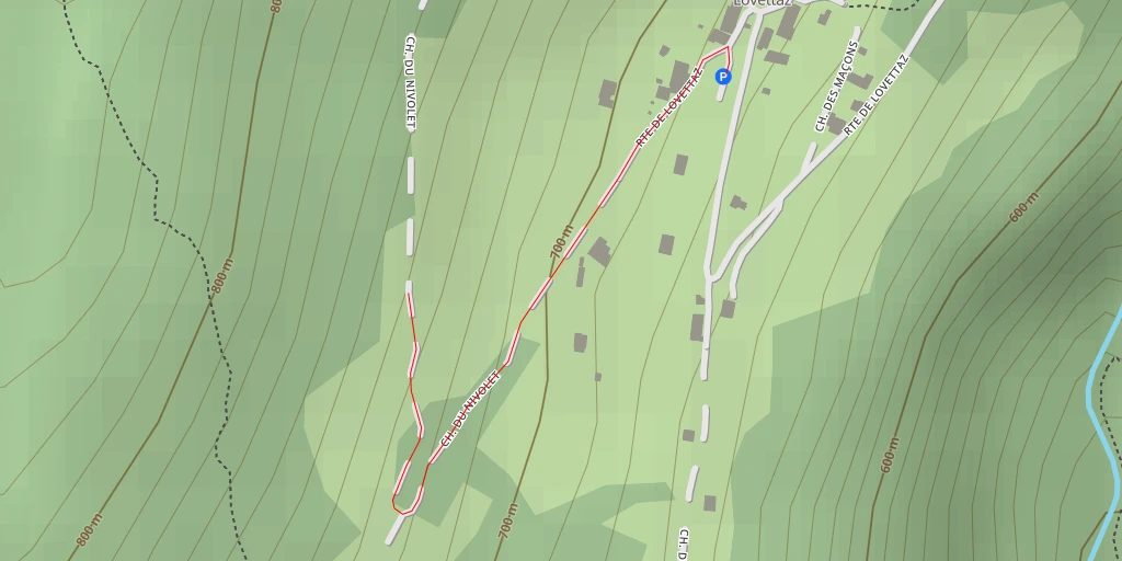 Map of the trail for Chemin du Nivolet