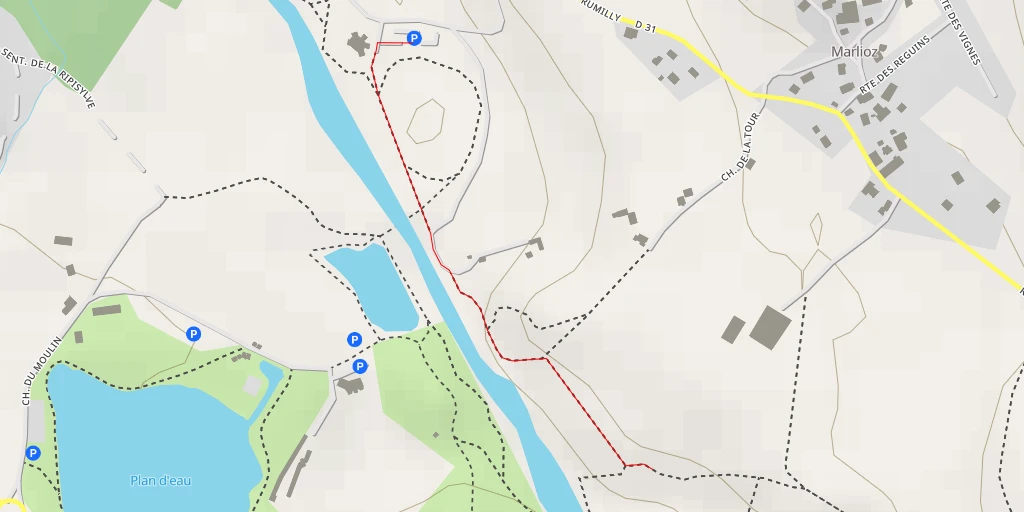 Map of the trail for Chemin de la Tour - Chemin de la Tour