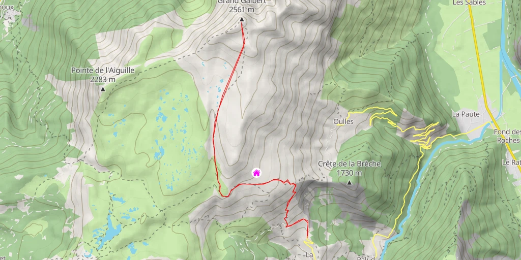 Map of the trail for Grand Galbert